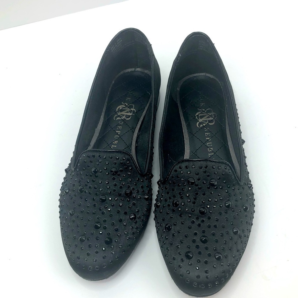 Beaded Black Flats Rock & Republic SZ: 6